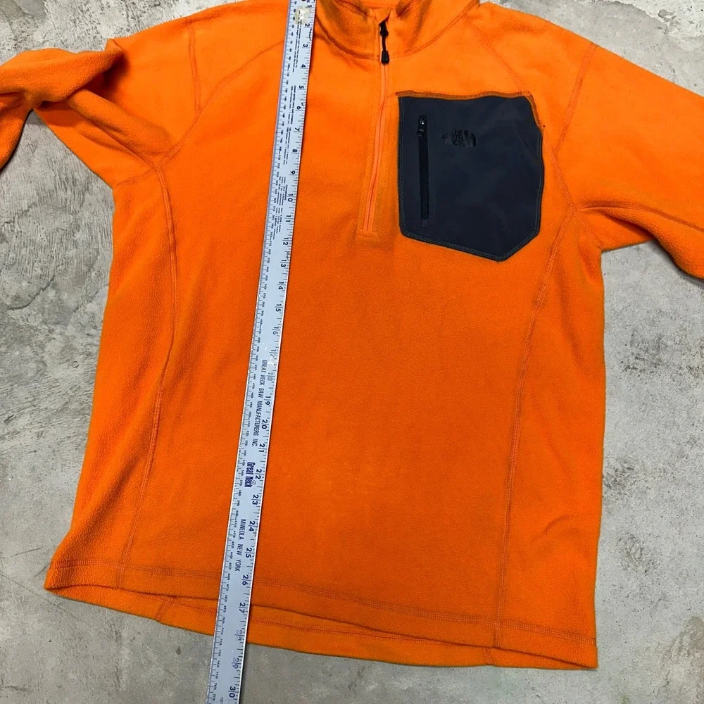 The‎ North Face Mens Fleece Pullover Jacket Orange Medium Quarter Zip